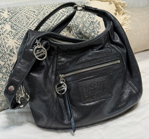 Coach Handbags - Coach Poppy Black Shoulder Bag M1069‑16374 Mint Condition, Silver Hardware, Rare